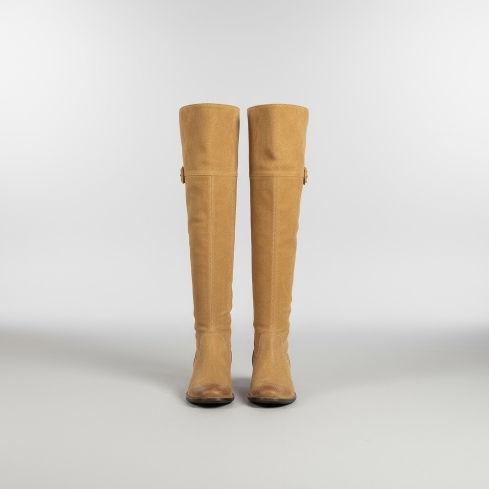 RARE FRYE TAN LEATHER BOOTS CAN BE WORN HIGH OR FOLDED OVER EUC AND CIRCA 2006